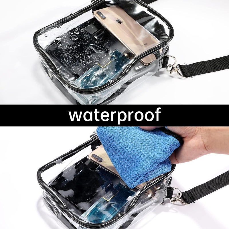 Fpxnb 2 Packs Clear Crossbody Bag Stadium Approved, Clear Crossbody Purse with Front Pocket and Adjustable Strap for Concerts - Image 4